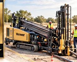 Illustrative horizontal directional drilling equipment on a jobsite